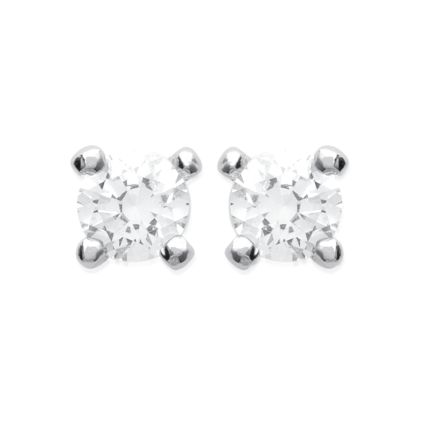 Boucles d'oreilles oxydes de zirconium blancs en argent