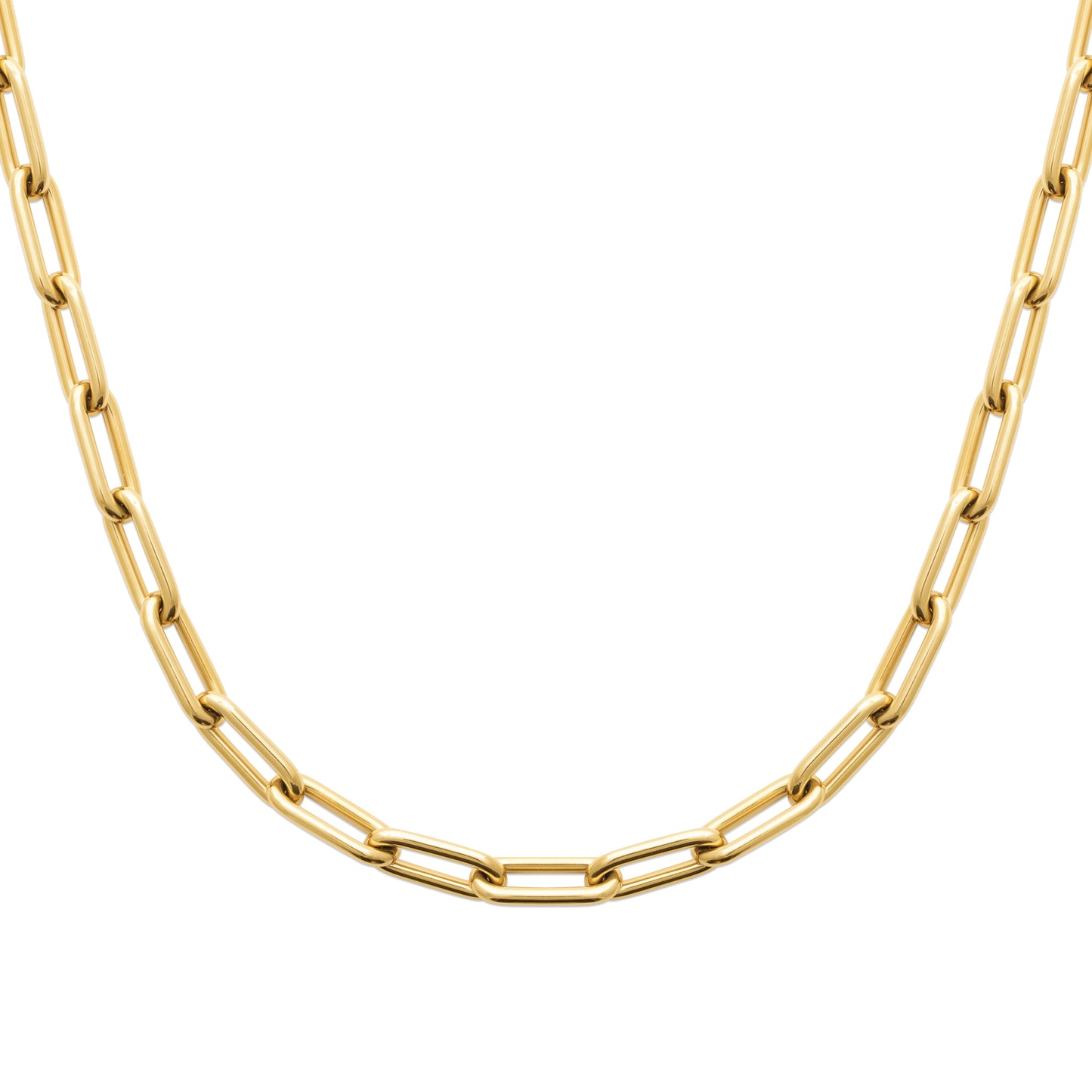 Collier chaîne en acier doré