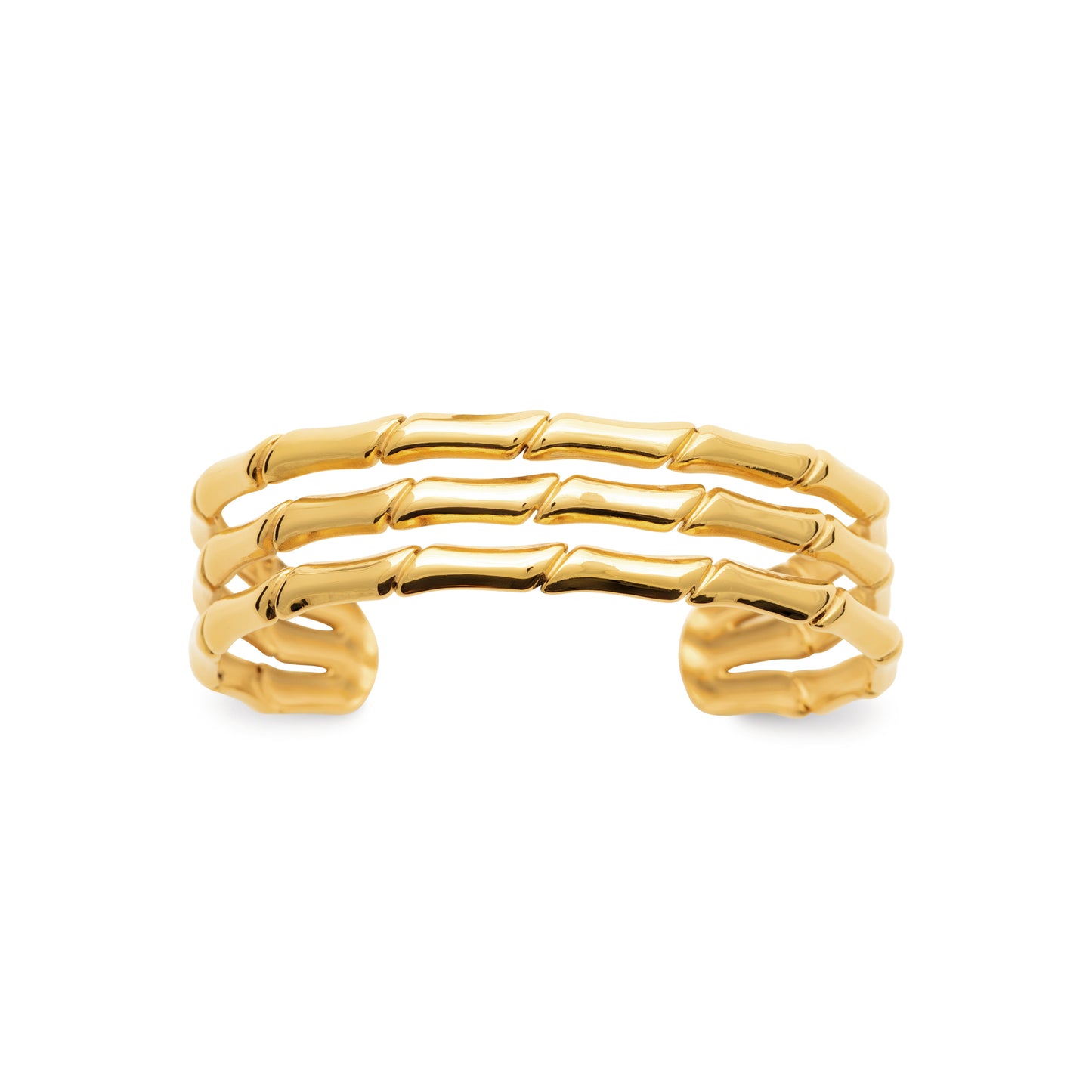 Bracelet jonc triple en acier doré