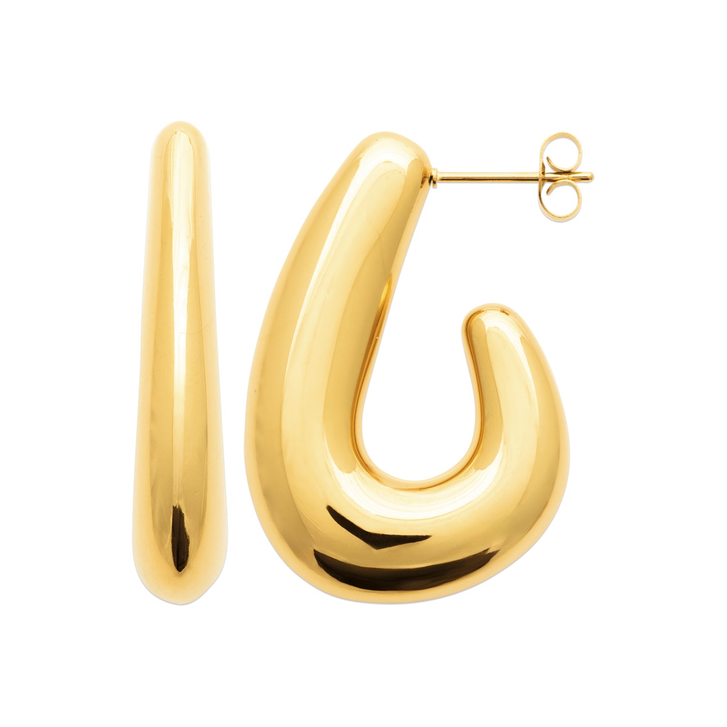 Boucles d’oreilles dorées design – en acier inoxydable