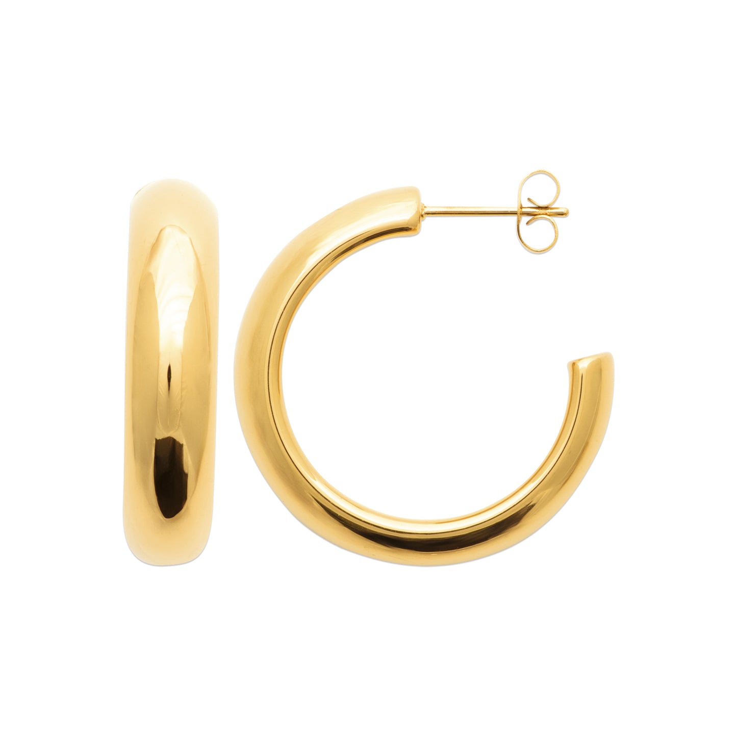 Créoles dorées épaisses – en acier inoxydable