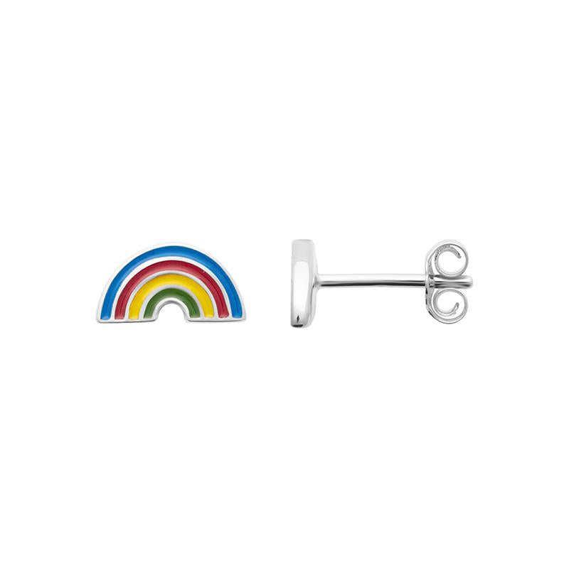 Boucles d'oreilles arc-en-ciel en argent
