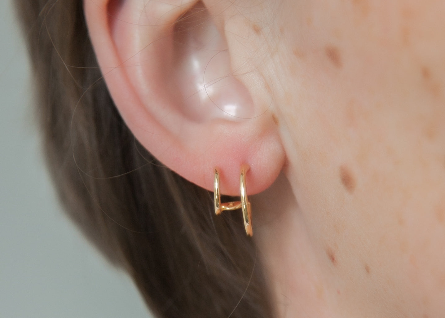 Boucles d'oreilles créoles double plaqué or