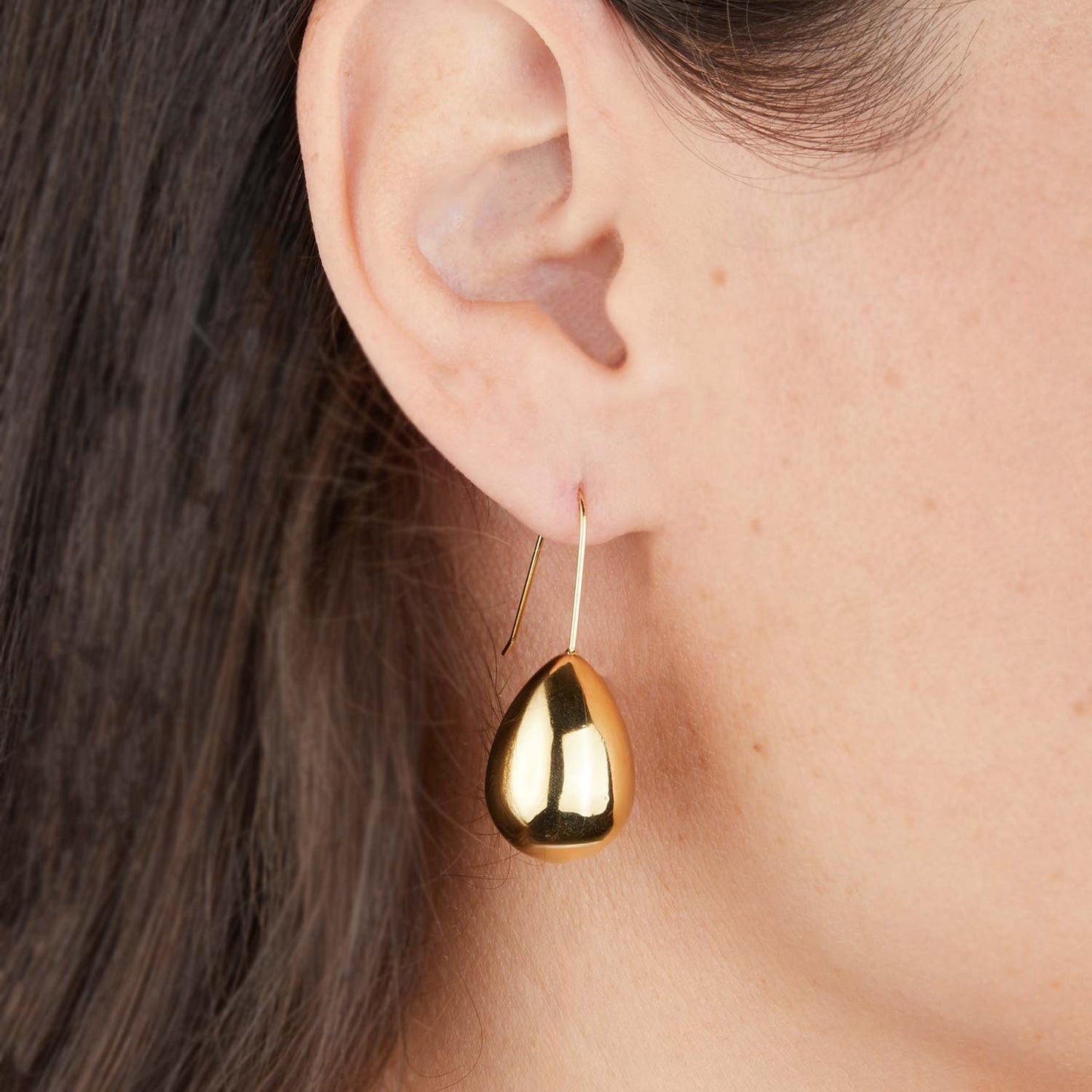 Boucles d’oreilles goutte dorée – en acier inoxydable