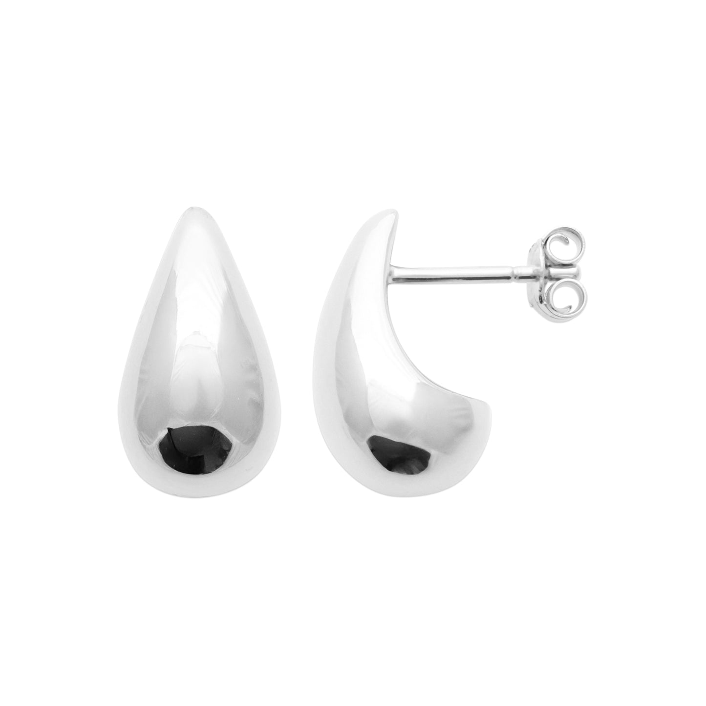 Boucles d'oreilles bombées goutte en argent