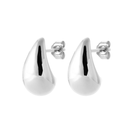 Boucles d'oreilles bombées goutte en argent