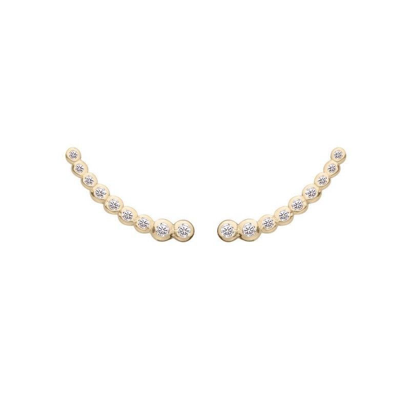 Boucles d'oreilles montantes serties de strass plaqué or