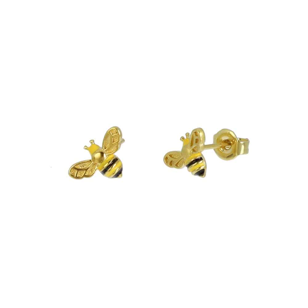 Boucles d'oreilles abeille plaqué or