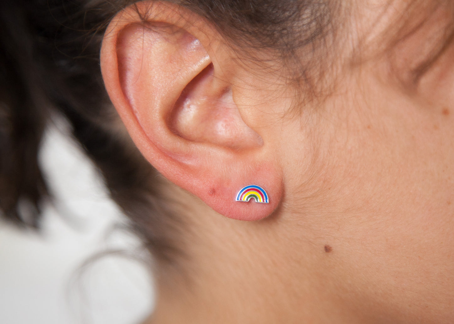 Boucles d'oreilles arc-en-ciel en argent