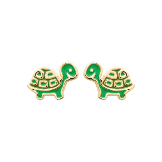 Boucles d'oreilles tortues plaqué or pour enfants