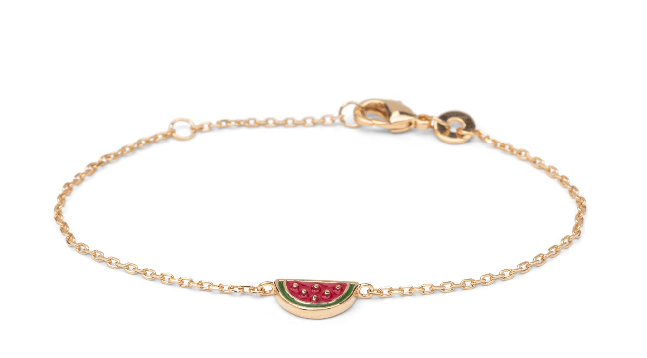 Bracelet enfant pastèque plaqué or