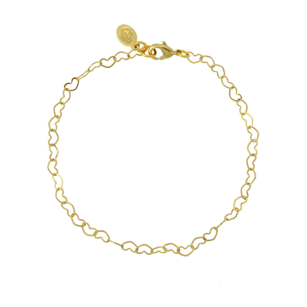 Bracelet maille coeur plaqué or