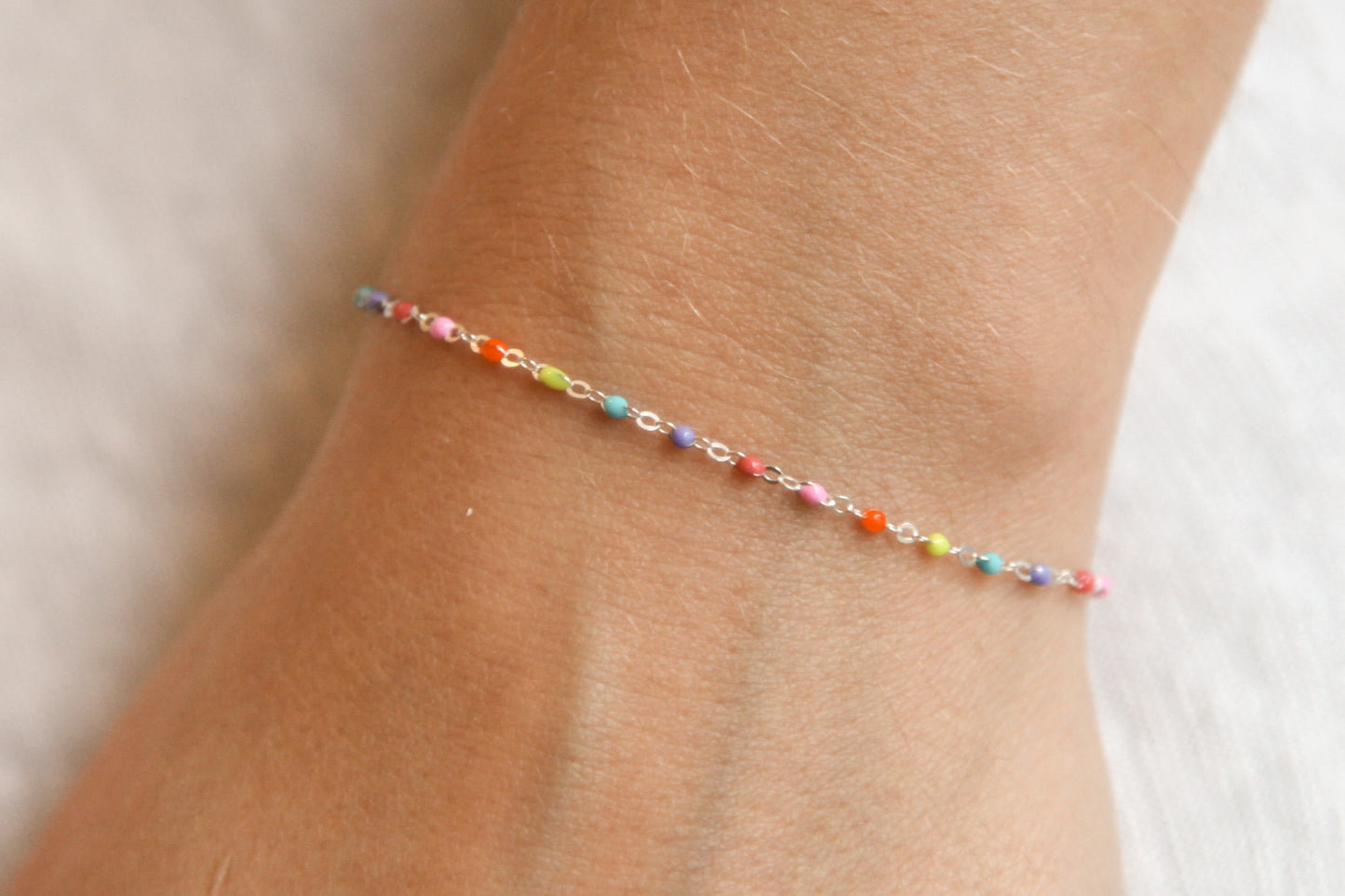 Bracelet coloré en argent