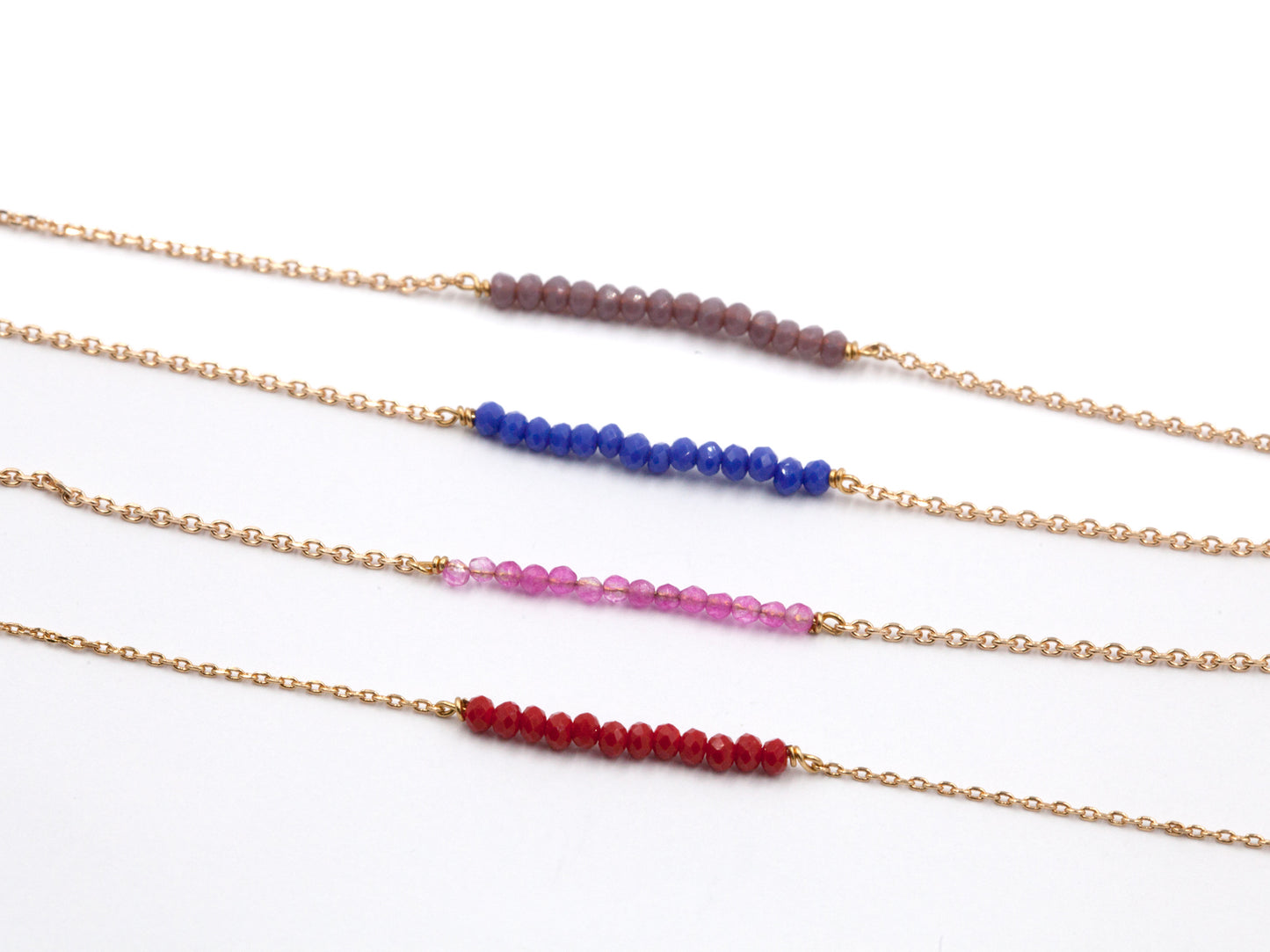 Bracelet avec perles de couleurs plaqué or