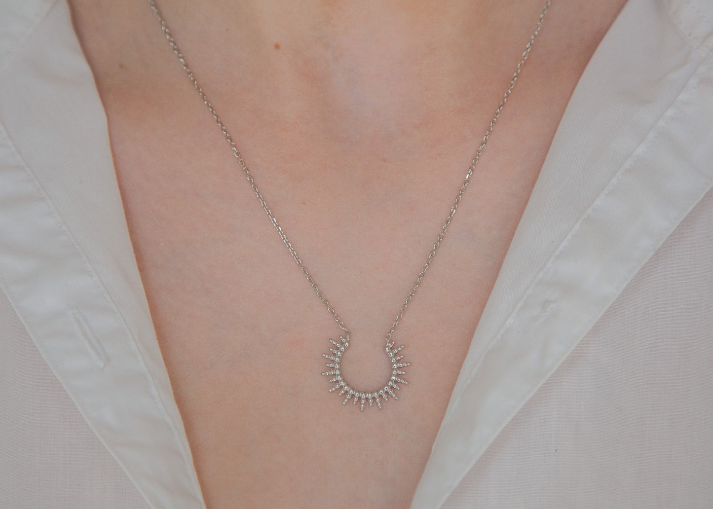Collier soleil ethnique en argent
