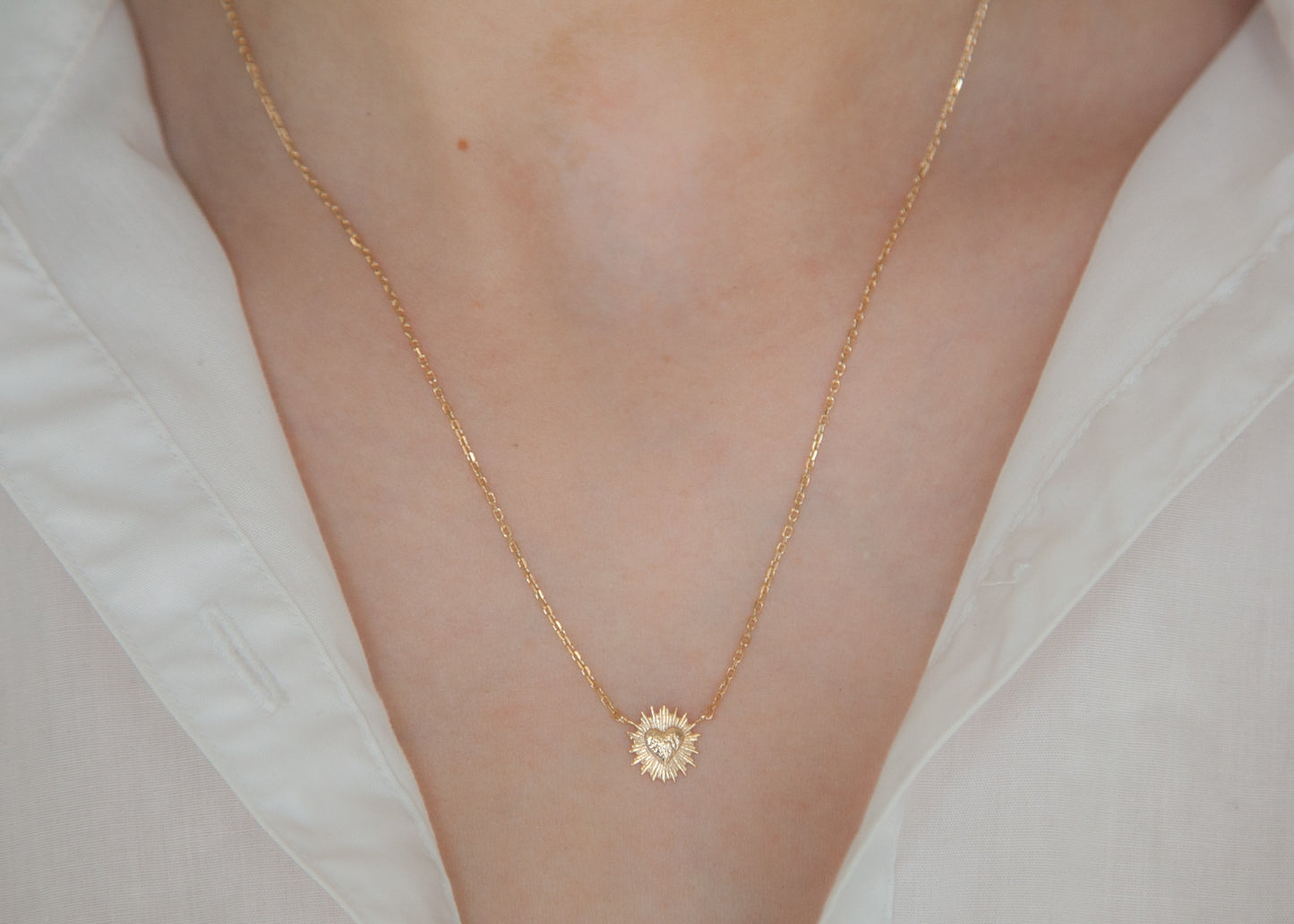 Collier coeur ex-voto plaqué or