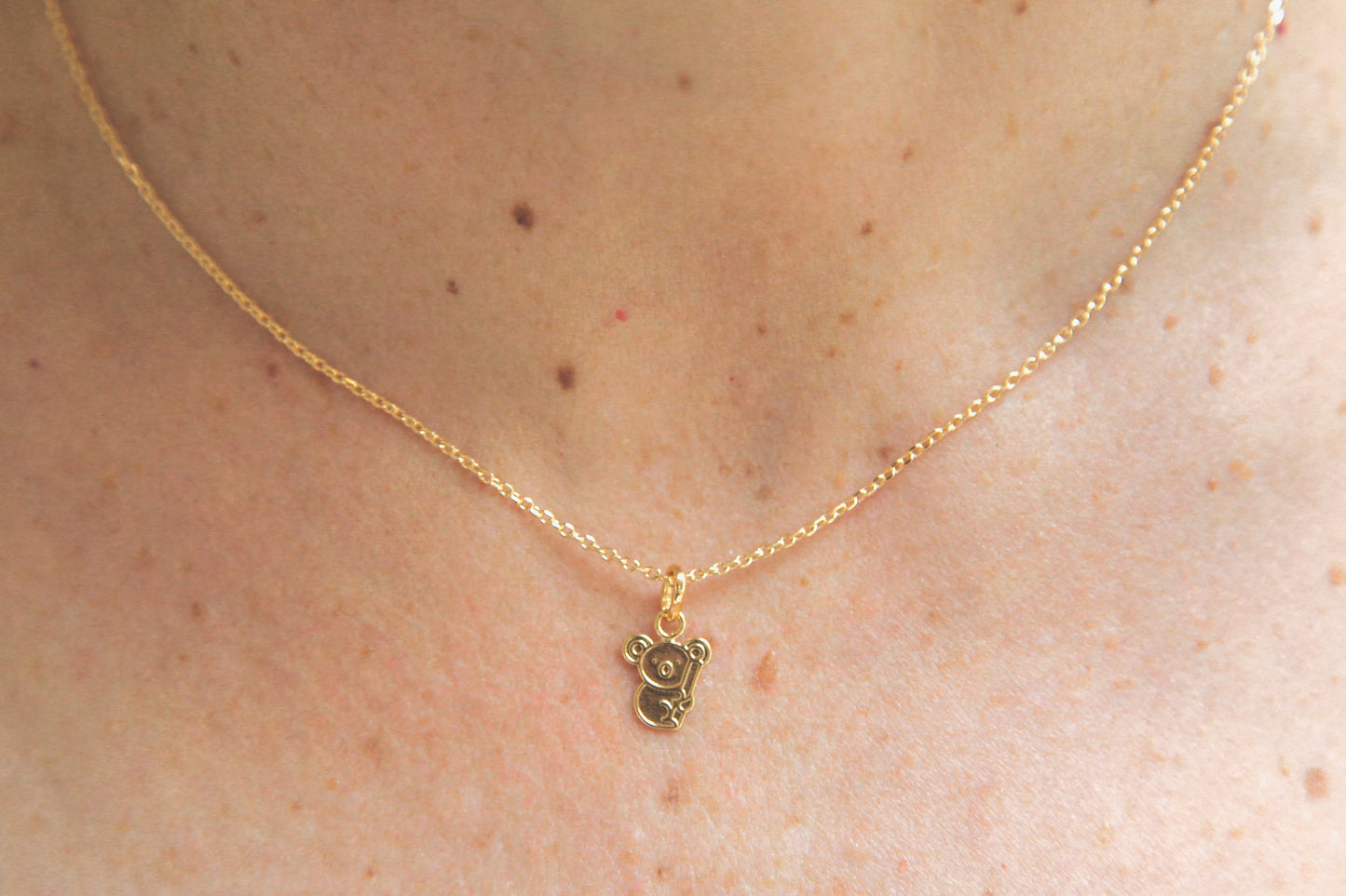 Collier pendentif koala plaqué or