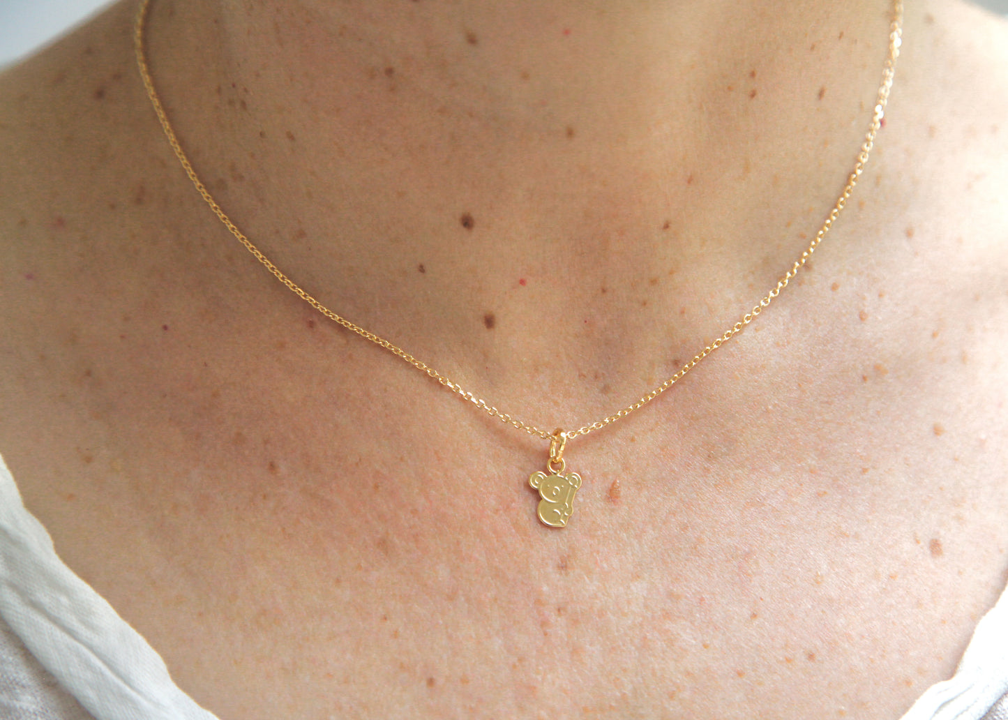 Collier pendentif koala plaqué or