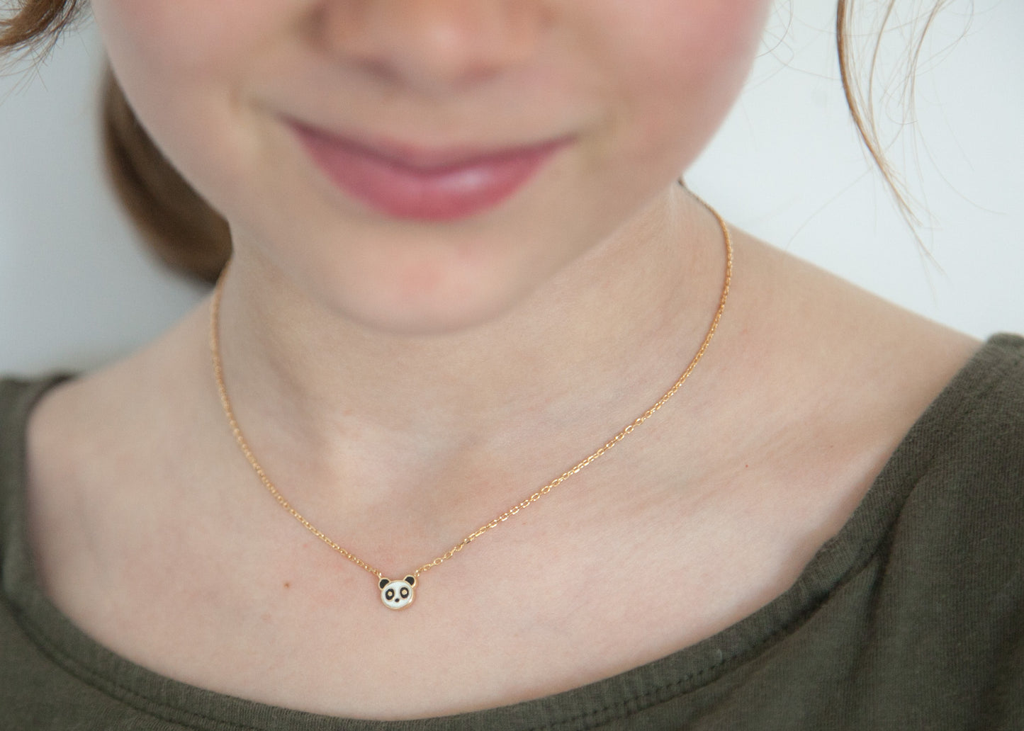 Collier tête de panda plaqué or