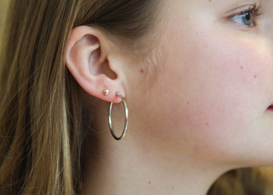 Boucles d'oreilles créoles 3cm en argent