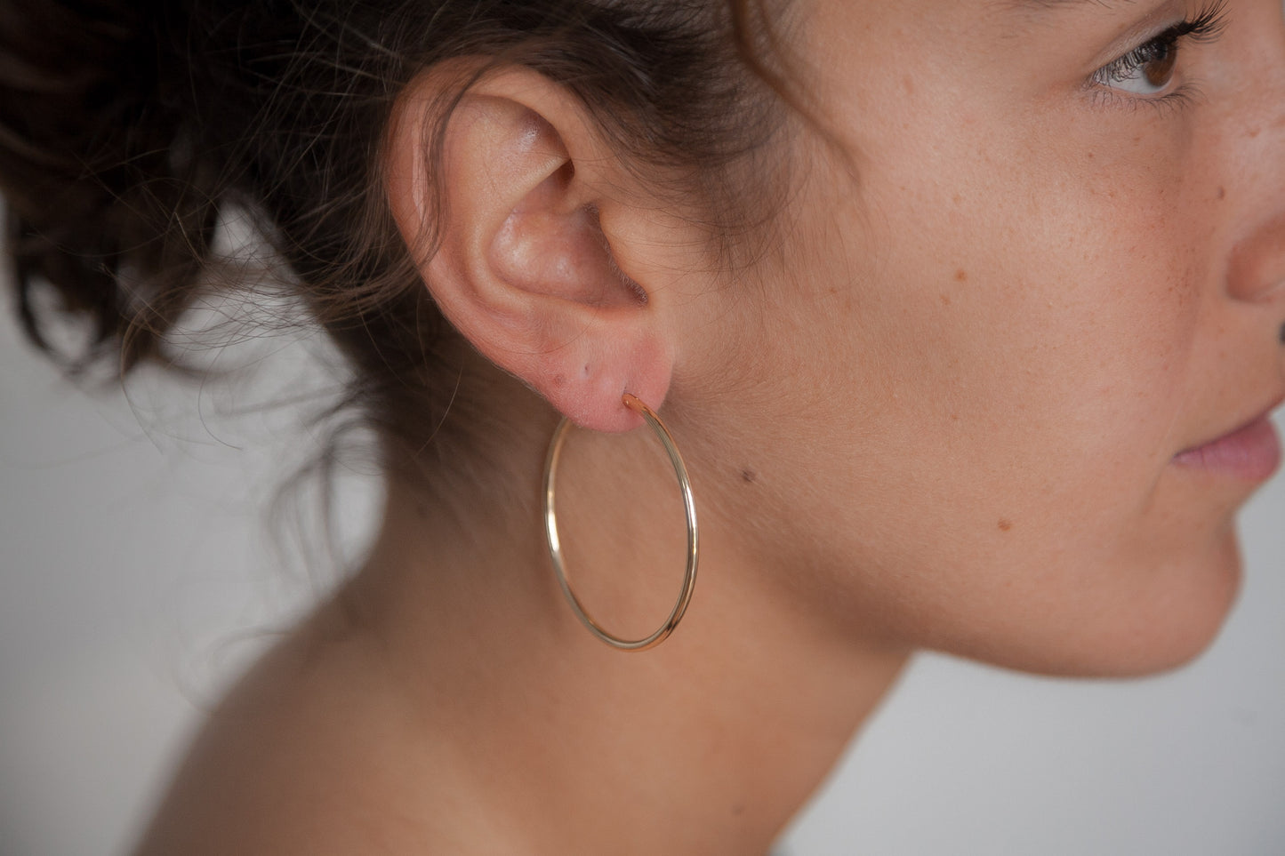 Boucles d'oreilles créoles clips pour oreilles non percées Plaqué or