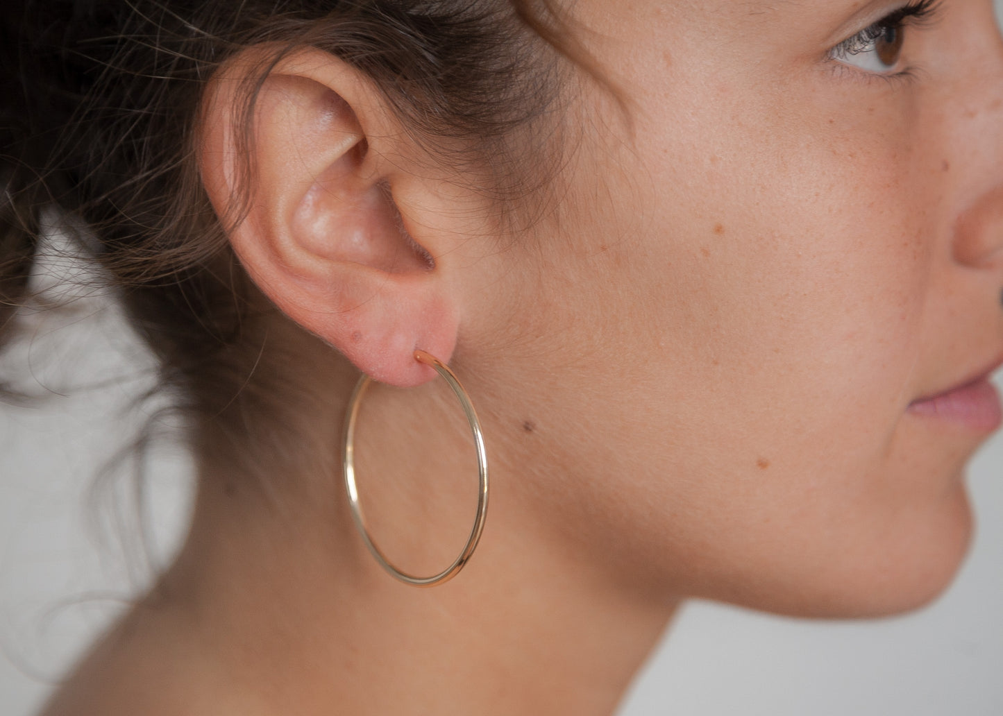 Boucles d'oreilles créoles clips pour oreilles non percées Plaqué or