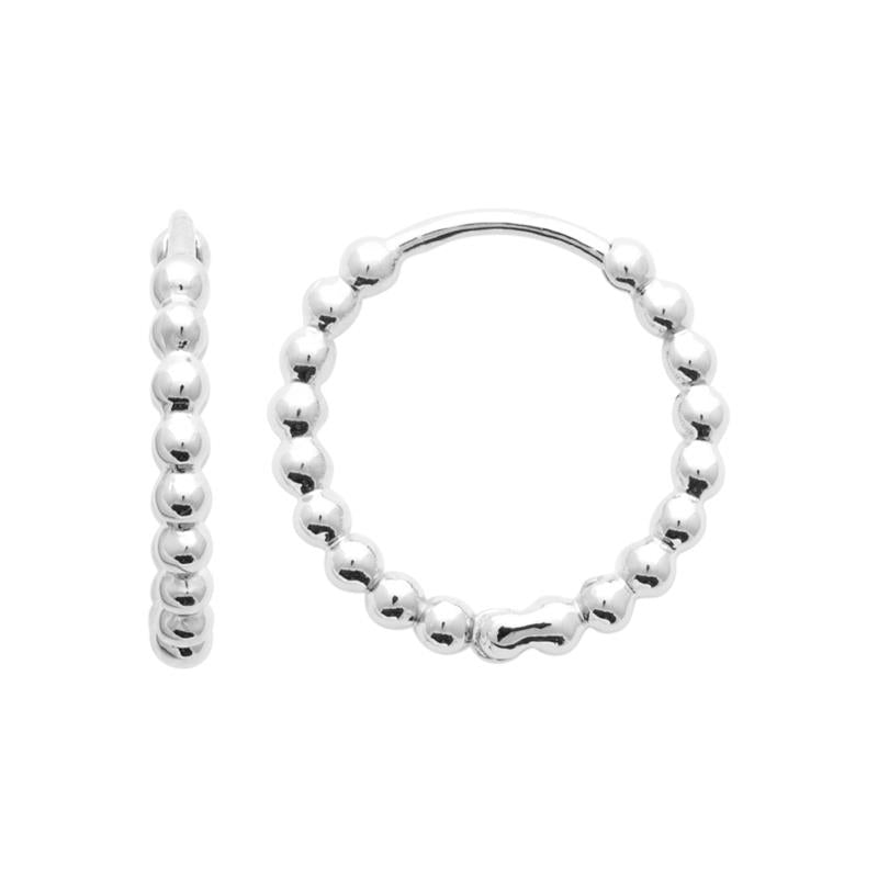 Boucles d'oreilles créoles perlées en argent