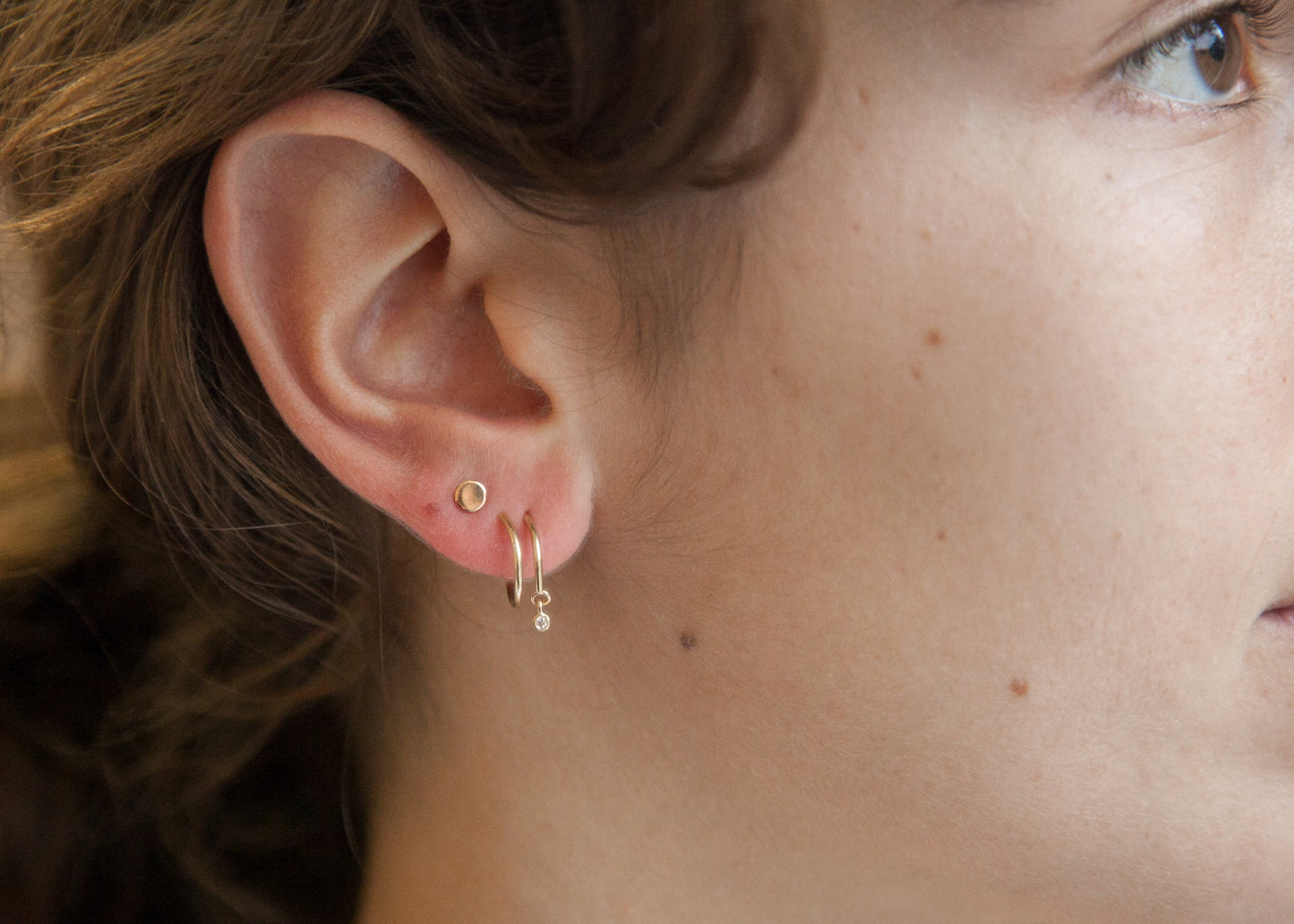 Boucles d'oreilles créoles doubles twister swing plaqué or