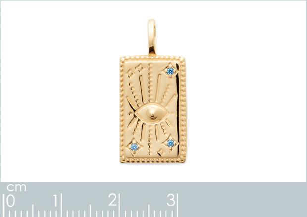 Collier pendentif carte tarot oeil protecteur plaqué or