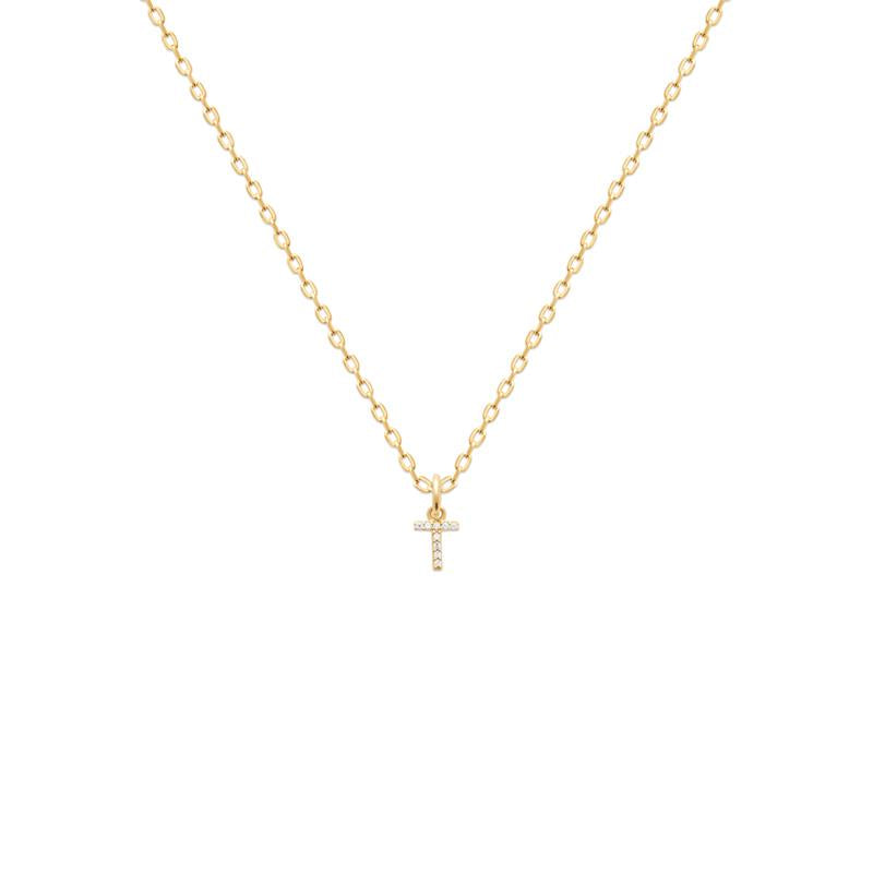 Collier avec pendentif initiale serti de strass