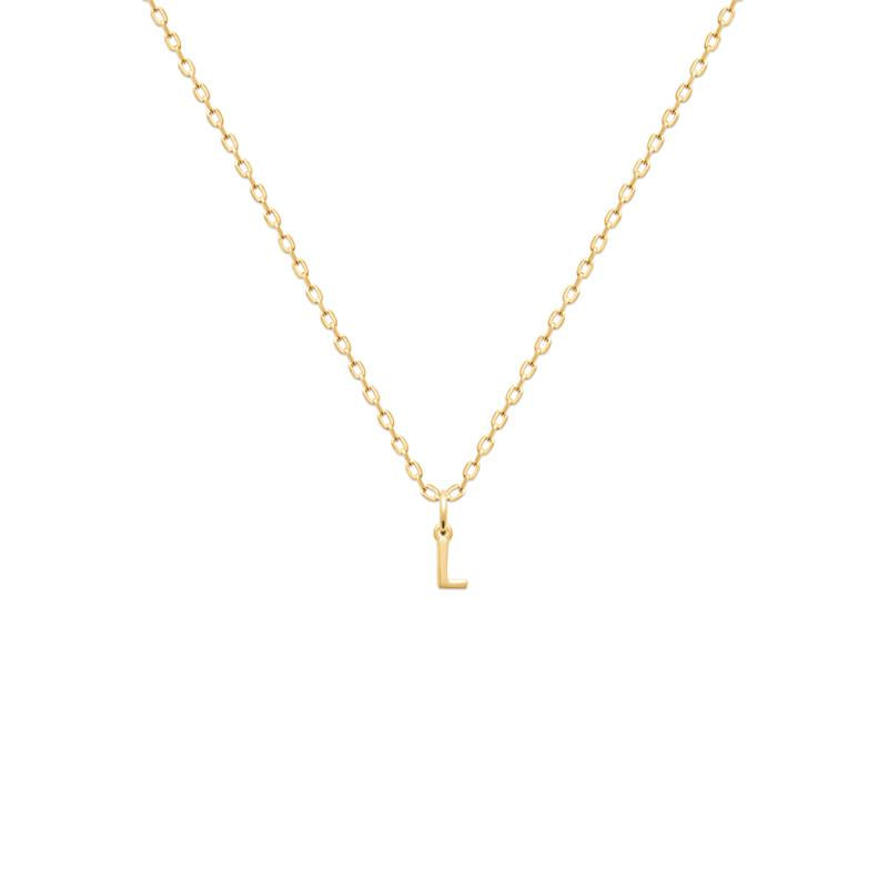 Collier avec pendentif lettre de l'alphabet plaqué or