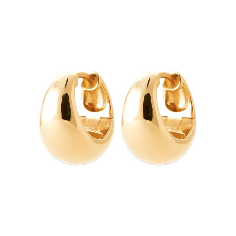 Petites Boucles d'oreilles créoles épaisses plaqué or