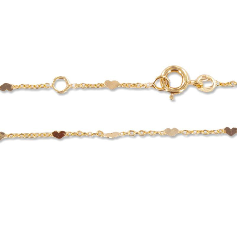 Collier chaîne petits coeurs plaqué or