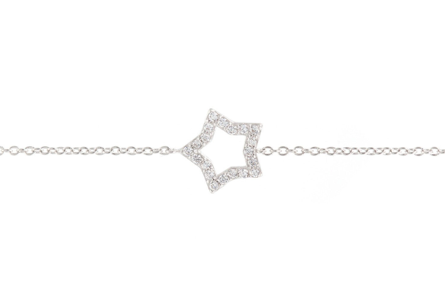 Bracelet une étoile en argent et zircons
