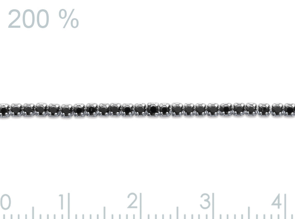 Bracelet en argent et oxydes de zirconium de couleur noire