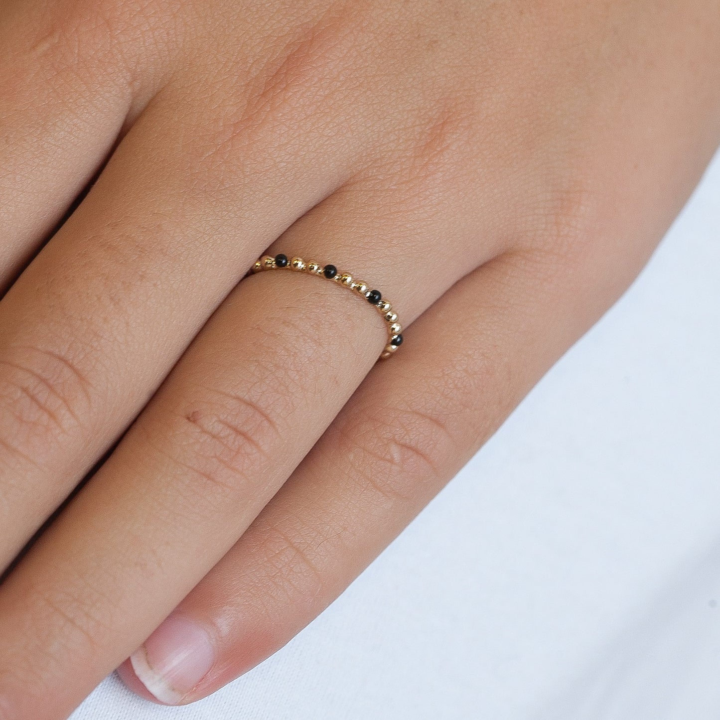 Bague femme or avec perles