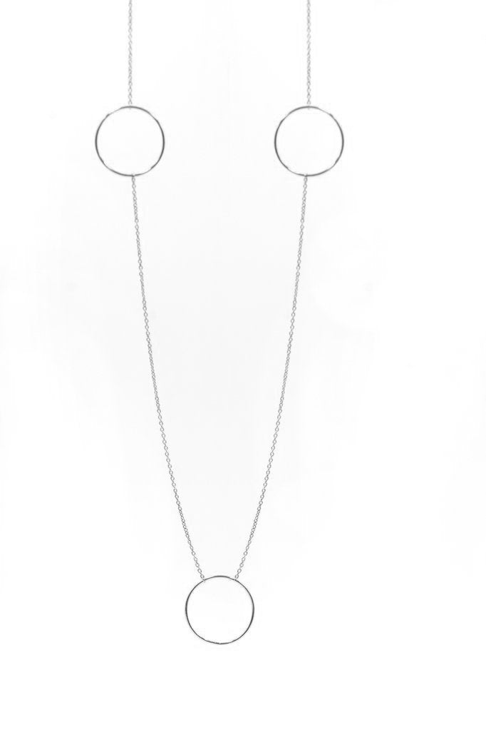 Sautoir avec ronds en argent véritable