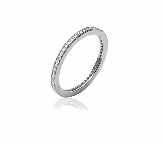 bague alliance en argent avec strass