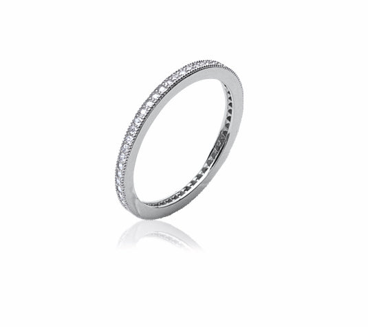 bague alliance en argent avec strass