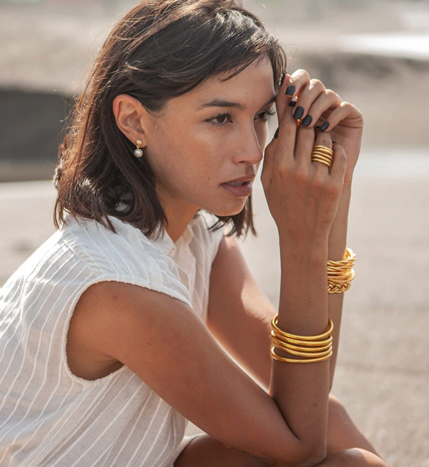 Bague bouddhiste dorée porte-bonheur