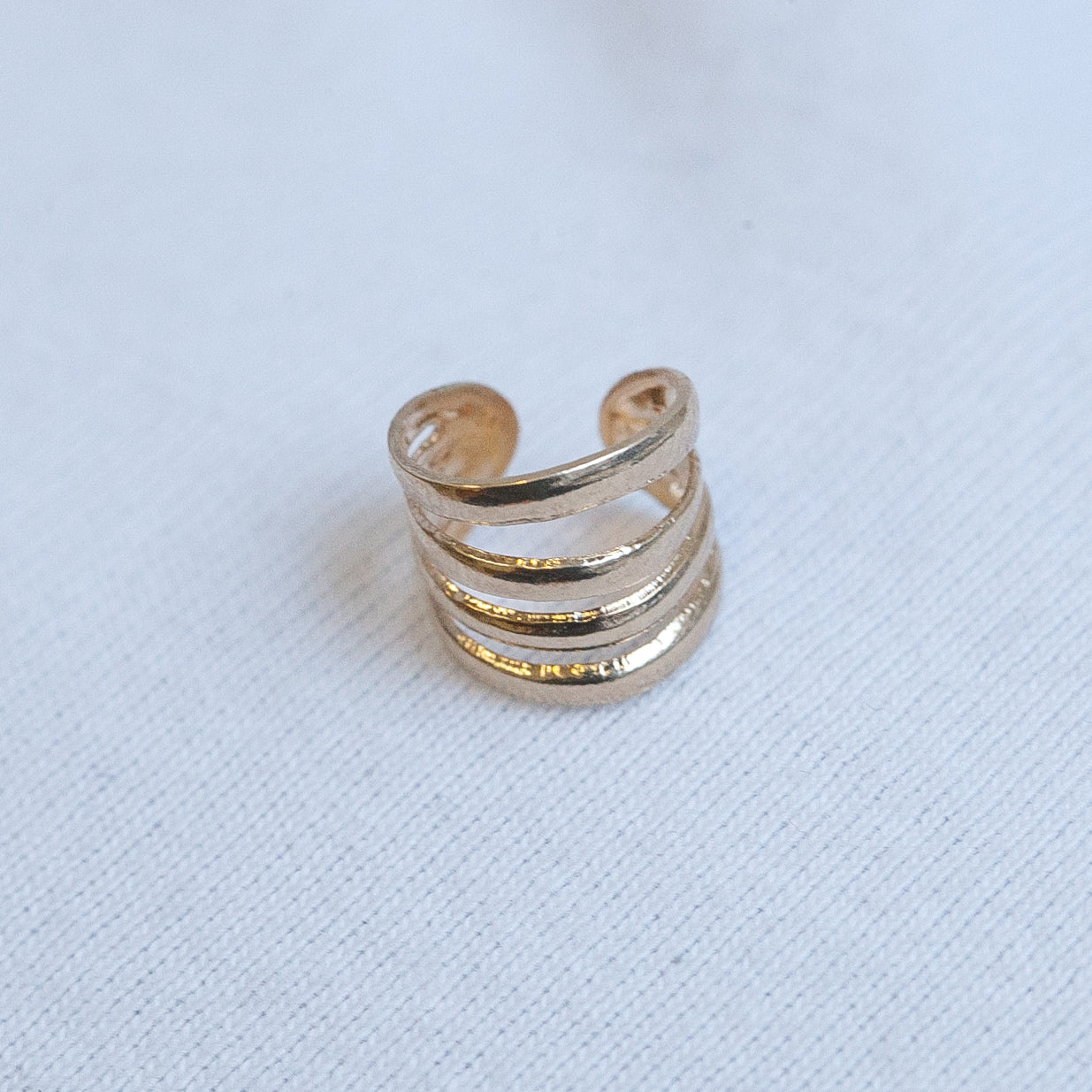 Bague d'oreille Ear cuff plaqué or, faux piercing