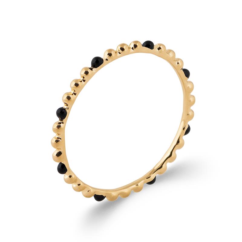 Bague fine perles plaqué or jaune