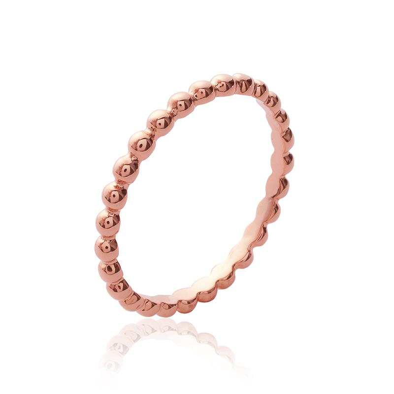 Bague petites boules plaqué or rose