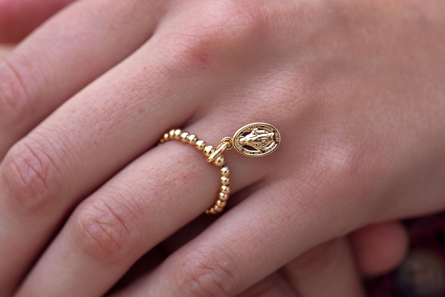 bague vierge marie plaqué or