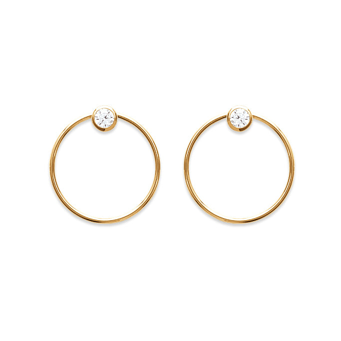 Boucles d'oreilles ronds dessous de lobe plaqué or
