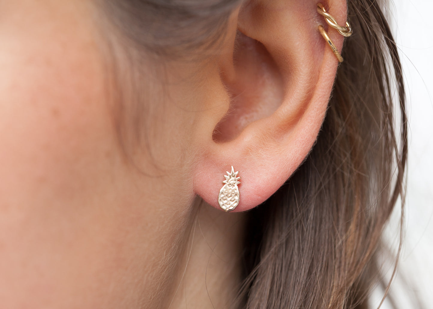 boucle d oreille enfant ananas plaqué or