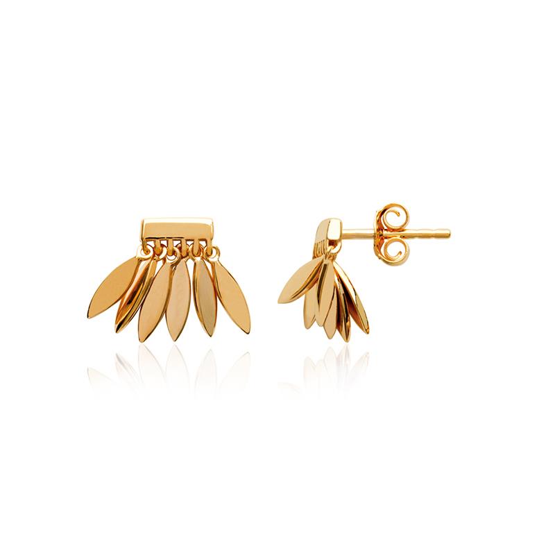 Boucles d'oreilles pétales plaqué or