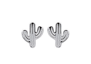 Boucles d'oreilles puces cactus en argent