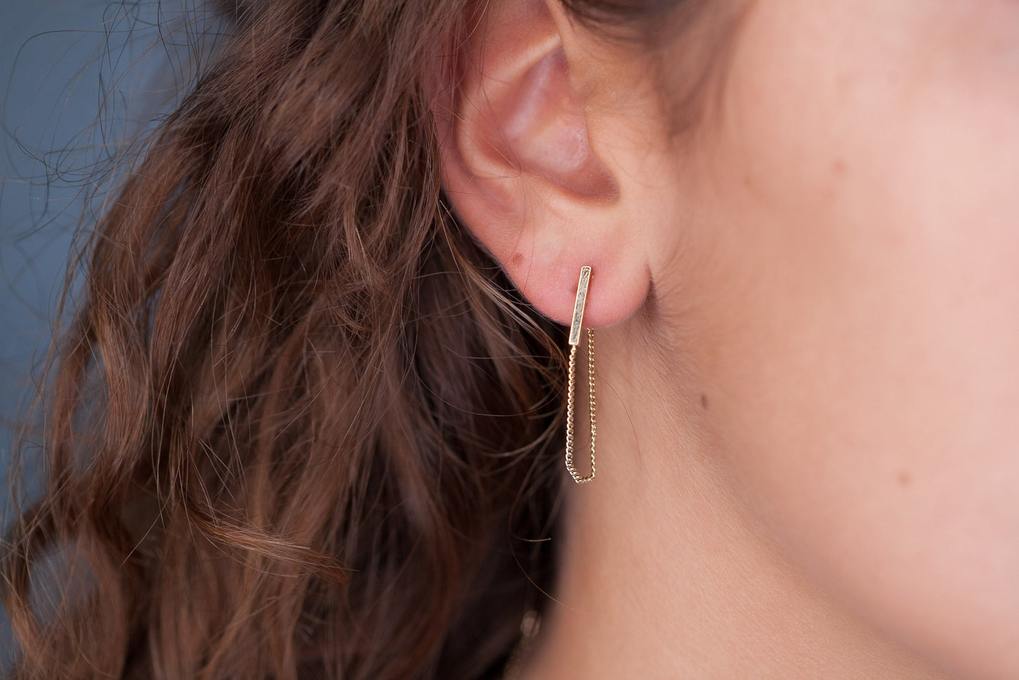 Boucles d'oreilles chaîne plaqué or