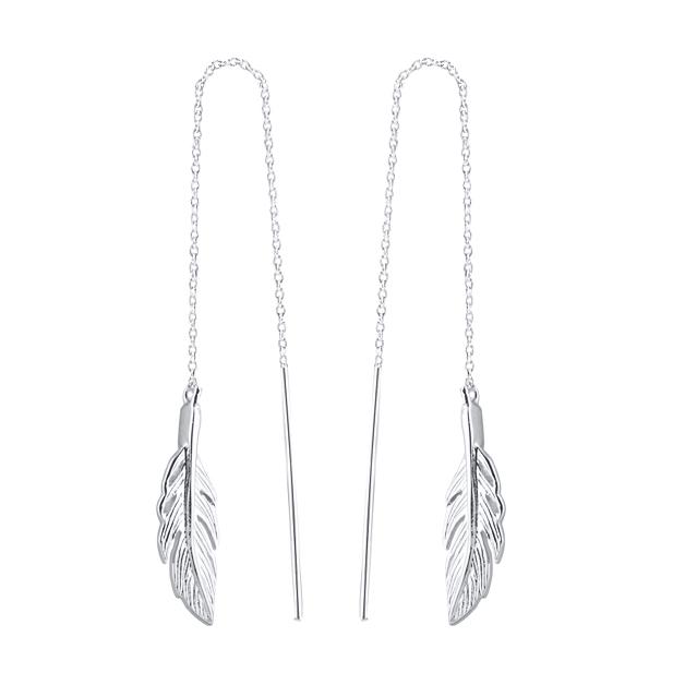 Boucles d'oreilles Yo & No® Pull-through argent - Plume - Boucles d'oreilles - Boucles Boucles d'oreilles Yo & No® Pull-through argent - Plume - Boucles d'oreilles - Boucles